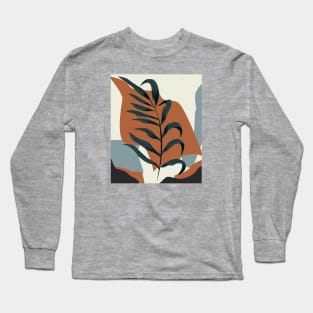 Abstract leaf and shapes background, silent beauty, Long Sleeve T-Shirt